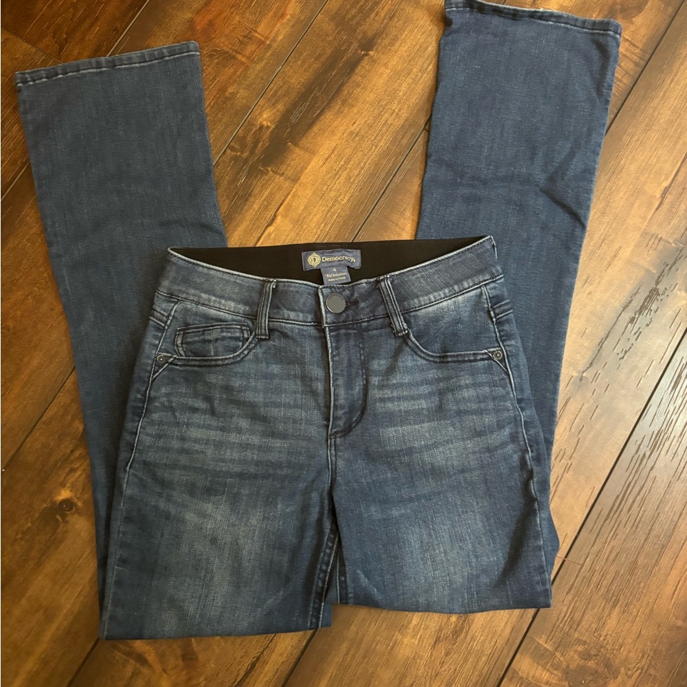 Democracy Boot Cut Ab solution tummy control women’s jeans business dark wash s4
